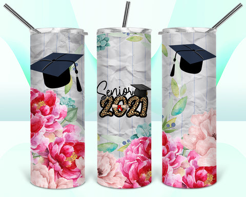 Class Of 2021 Flower Tumbler