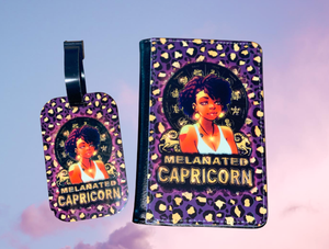 Melanated Zodiac Passport Holder & Luggage Tag